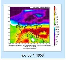 Površinska temperatura Evrope po SSW 1958-01-30